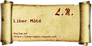 Liber Máté névjegykártya